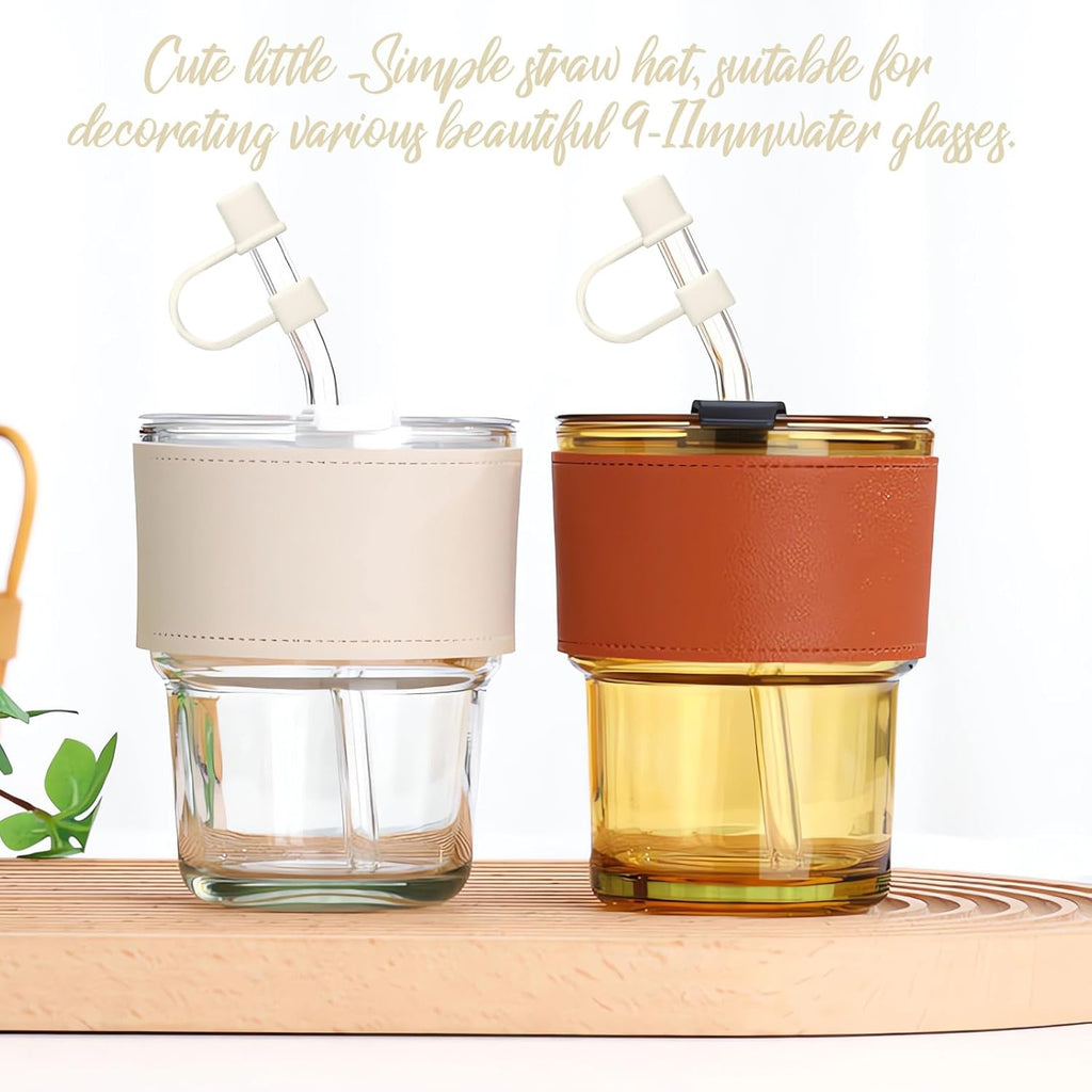 Stanley 7-Piece Straw Cover Cap Set | Silicone Straw Toppers for 40 & 30oz Tumblers - White & Grey