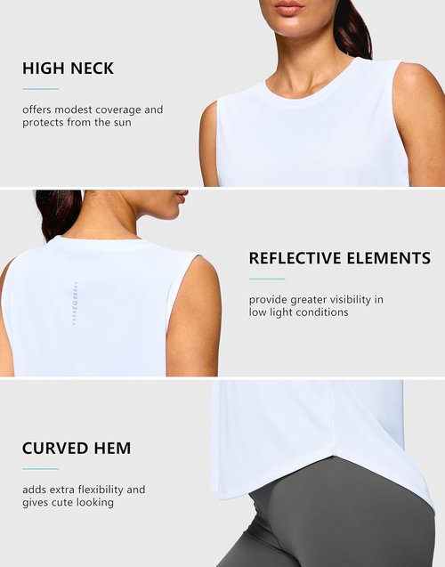 G Gradual Women's Athletic Tank Top - Lightweight Sleeveless High Neck for Running & Gym | Perfect for Tennis & Pickleball