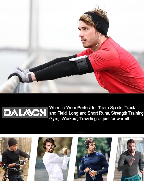 Dalavch Men's Compression Shirts - 5 Pack Long Sleeve Athletic Workout Tops | Gym Rash Guard Base Layer