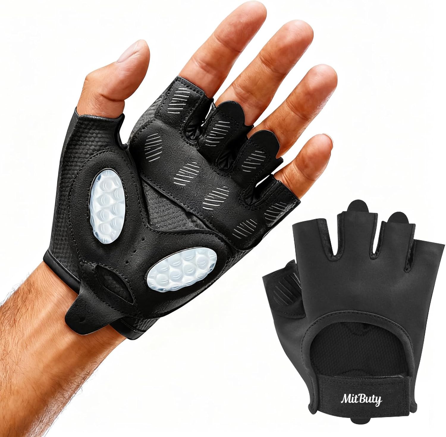Regine Switzerland Workout Gloves - Fingerless Gym Gloves with Silicone Grip Dots & Palm Padding for Weight Lifting