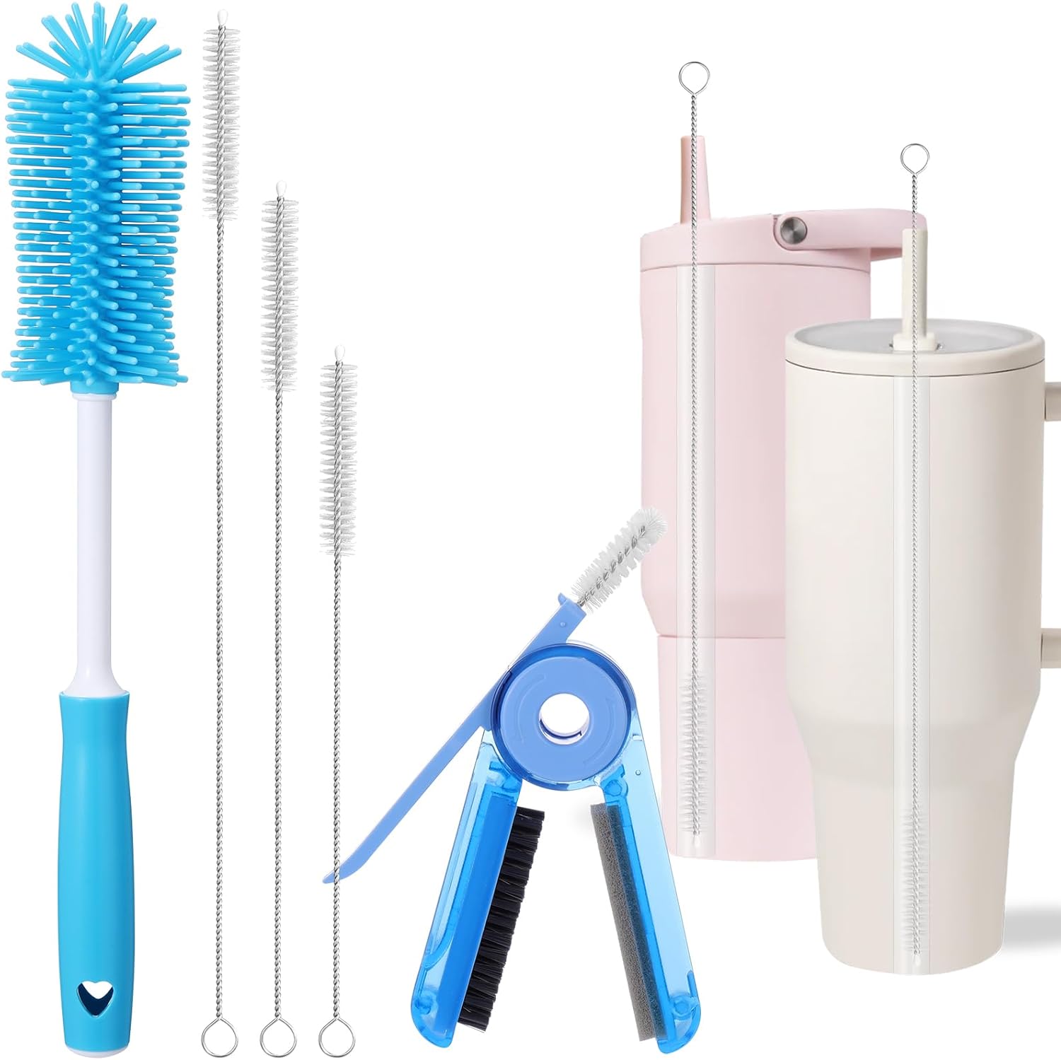 XANGNIER Water Bottle Cleaner Brush Set - 5 Pcs for Hydrojug & Tumbler Accessories | Multi-Size Brushes
