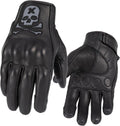 Skiennix Goatskin Leather Motorcycle Racing Gloves - Reflective Skull | Touchscreen for Men & Women