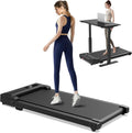 Walking Pad Treadmill - Compact Under Desk Mini Electric Running Machine with Adjustable Speed
