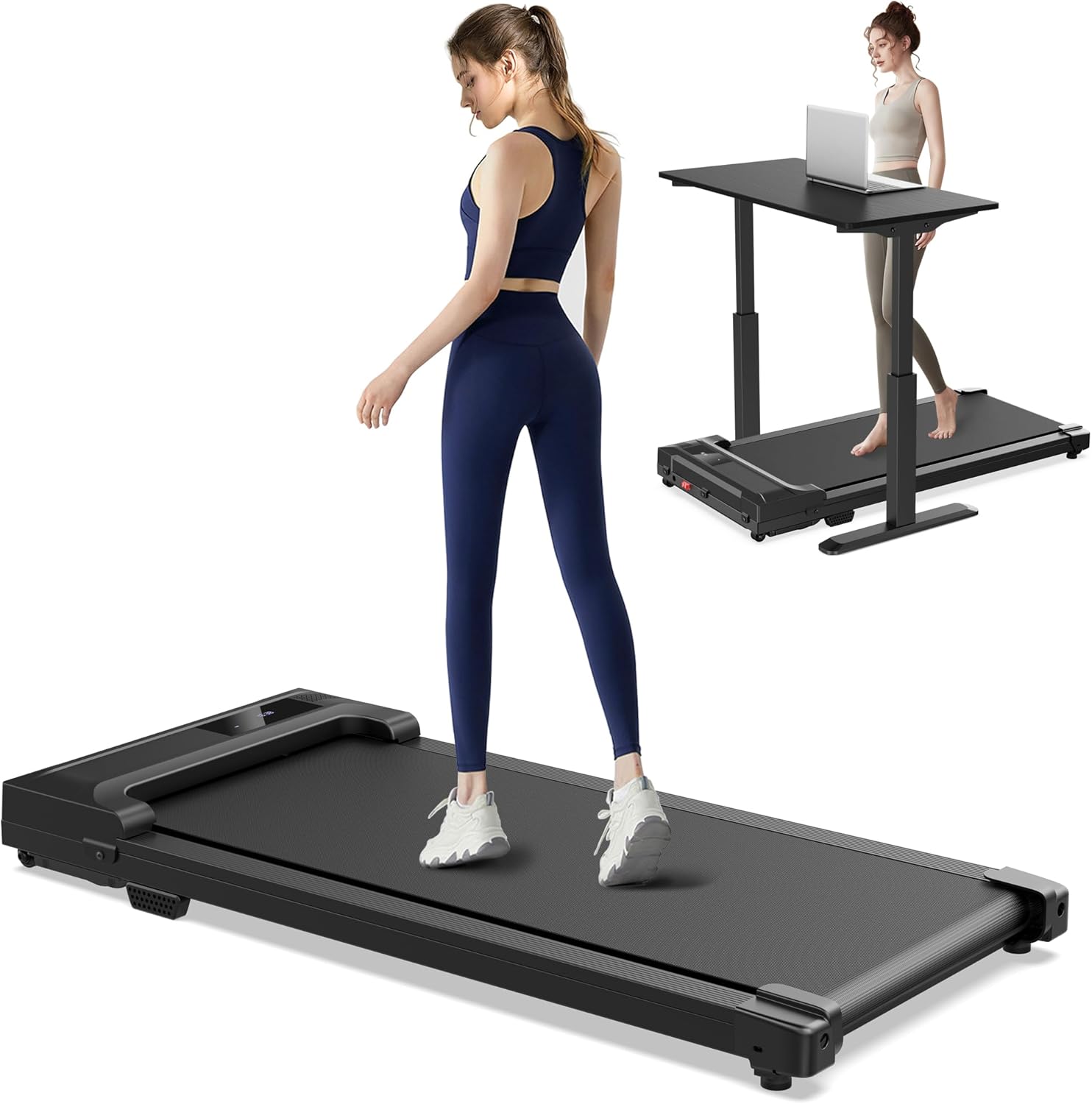 Walking Pad Treadmill - Compact Under Desk Mini Electric Running Machine with Adjustable Speed