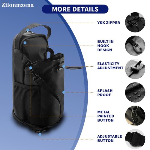Zilonmzena Magnetic Gym Bag Water Bottle Carrier Holder with Phone Pockets & Shoulder Bag for Gym,Sports, Travel, Carry-on items