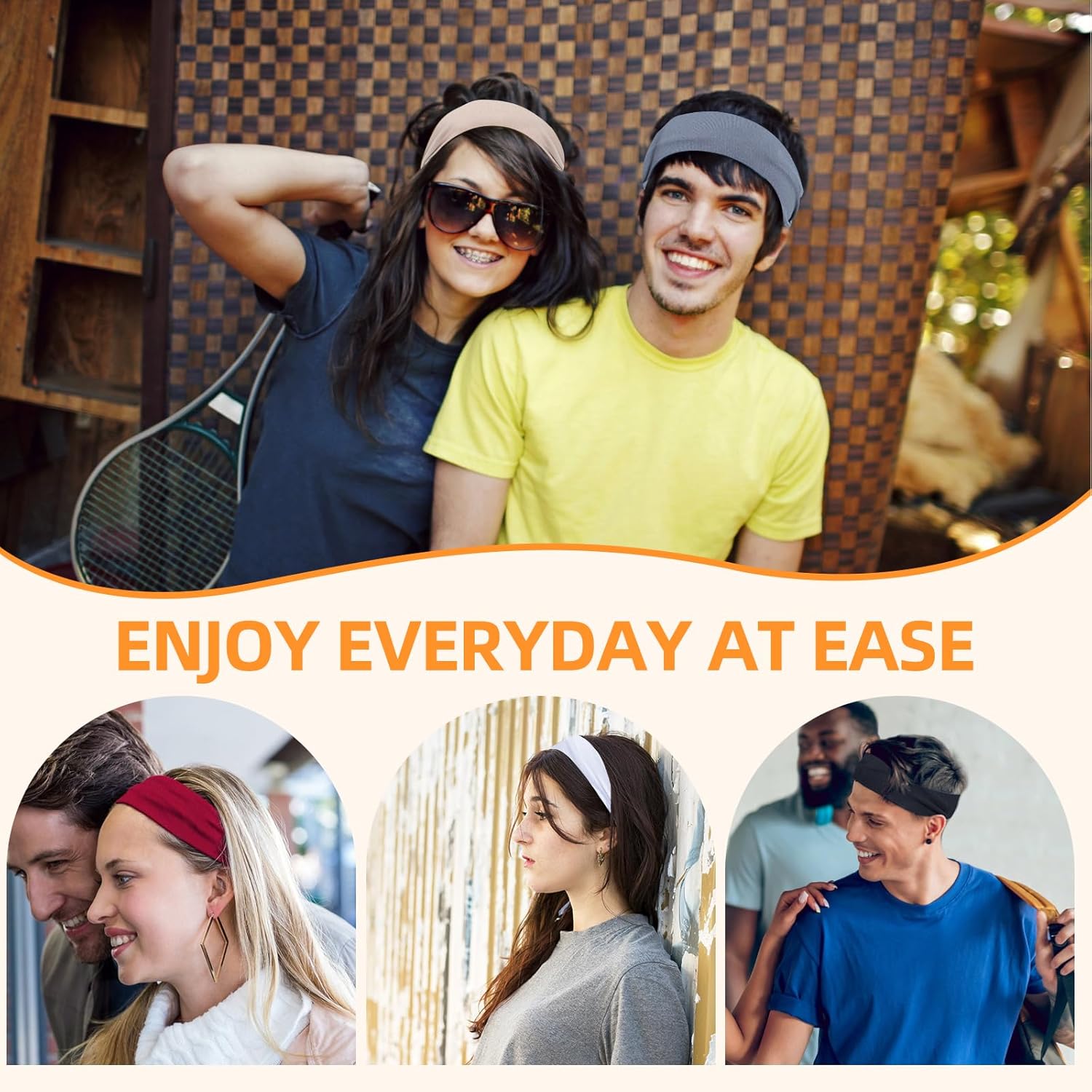 Skiennix 8PCS Non-Slip Sports Headbands - Soft, Absorbent & Stylish for Men and Women | Perfect for Workouts & Travel
