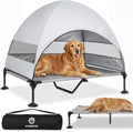 Skiennix Elevated Dog Bed - UV-Proof Canopy & Adjustable Feet - Portable Cooling Cot for Camping & Outdoor Use