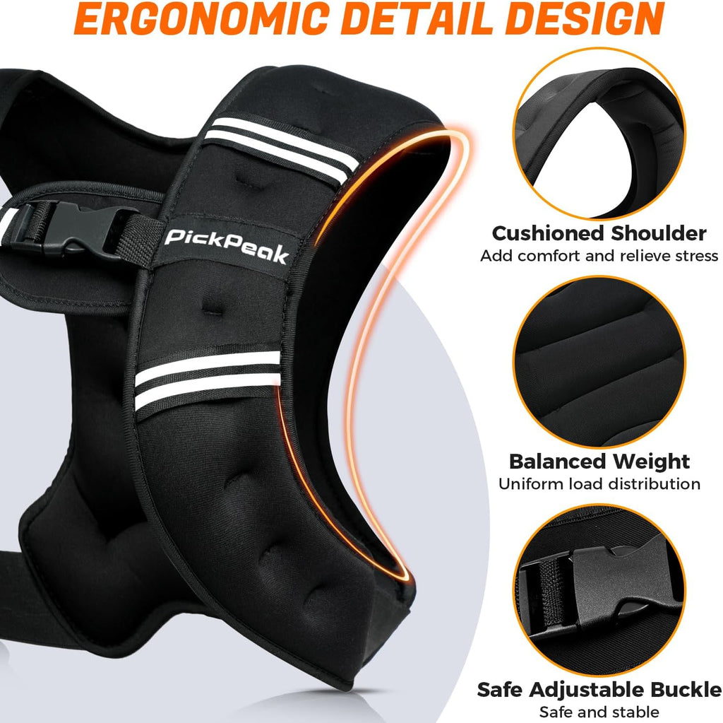 Skiennix Weighted Vest - Adjustable Strength Training Vest for Men & Women | 5lb to 30lb Options