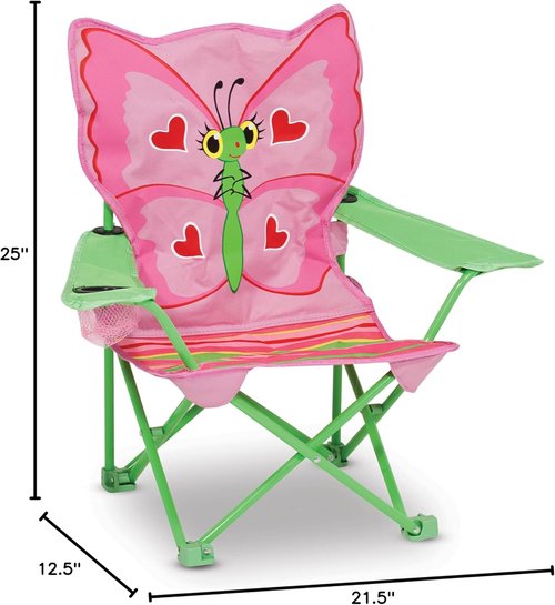 Melissa & Doug Bella Butterfly Outdoor Chair - Comfortable & Fun for Kids | Perfect for Playtime