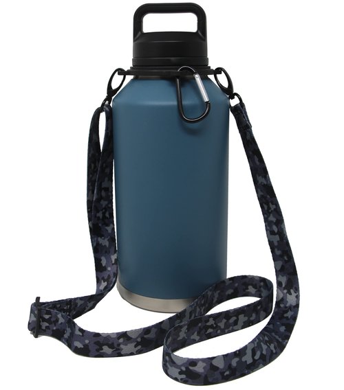 One MissionX Bottle Sling for YETI Rambler, Shoulder Strap Carrier for 64oz 46oz 36oz 26oz 18/12oz Water Bottles, Durable Accessories for Walking & Hiking (Black Camo, Rambler 12 18 26 36 46 64 oz)