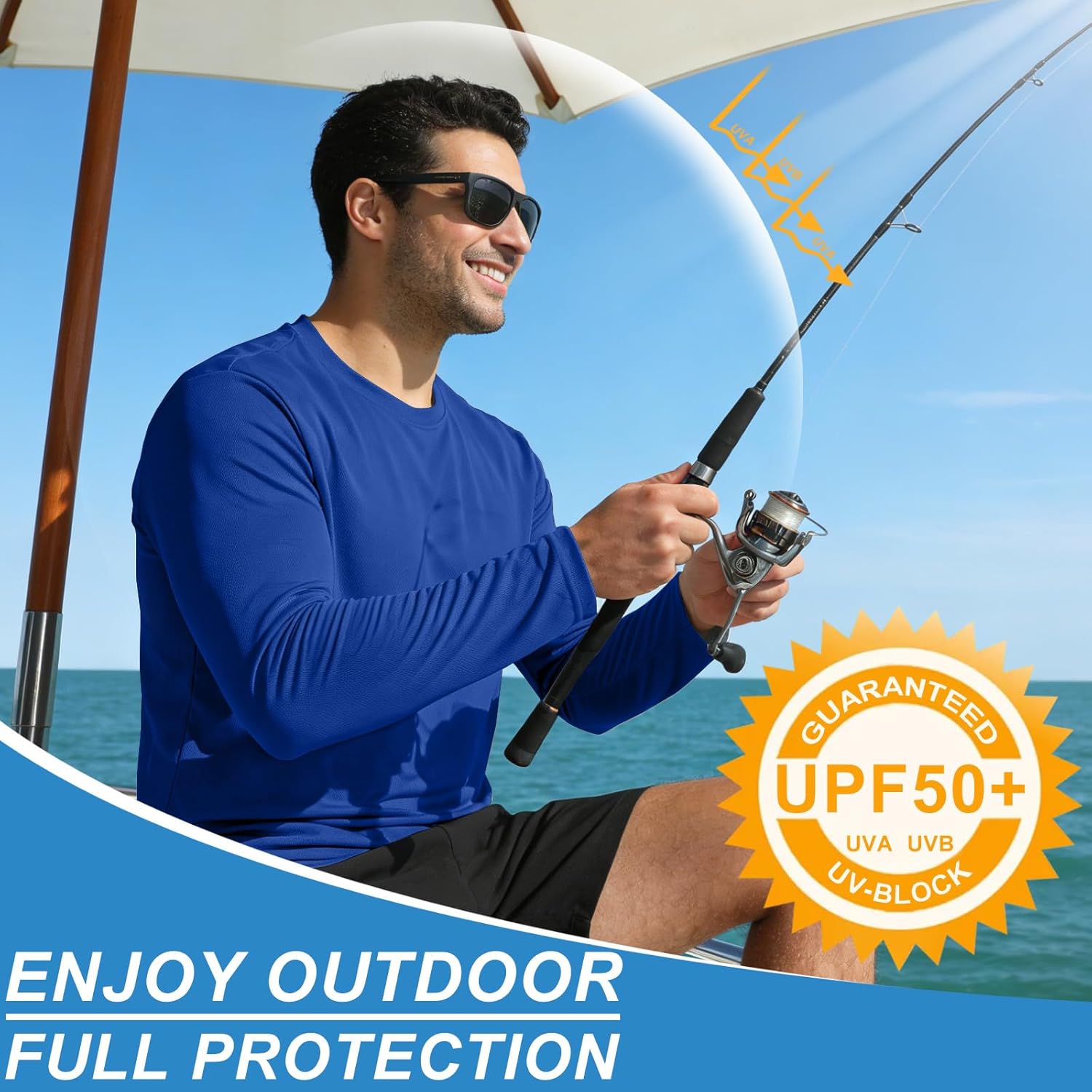 Skiennix Long Sleeve Rash Guard - Dri-Fit UPF 50+ Sun Protection T-Shirt for Men | Moisture-Wicking Workout Wear