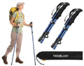 TREKOLOGY TREKZ SE 2pc Collapsible Hiking Stick - Lightweight, Foldable Retractable Trekking Poles for Men, Women & Seniors with Adjustable Height - Nordic Walking Stick for Backpacking,Camping