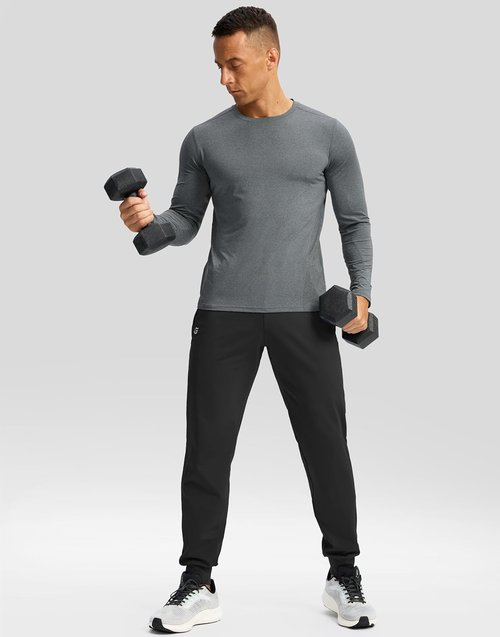 G Gradual Men's Fleece Joggers - Water Resistant Athletic Pants with Zipper Pockets | Winter Warm Workout Gear