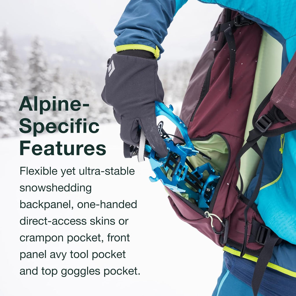 Osprey Firn 18L Ski & Snowboard Backpack - Elderberry Purple & Peppermint Green | Small/Medium Size