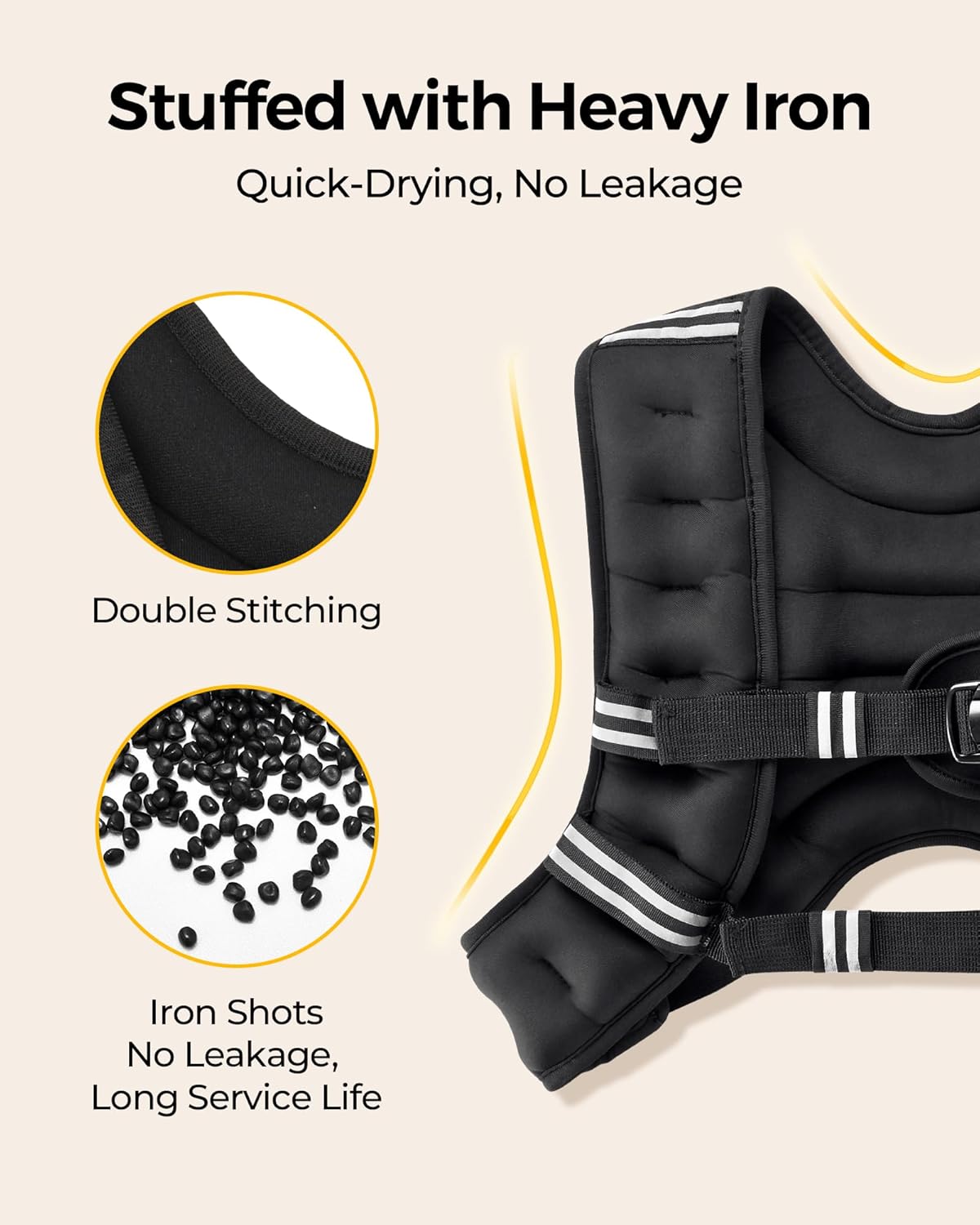 PACEARTH Weighted Vest - Adjustable 6lb to 30lb for Weight Loss & Strength Training | Reflective Stripe