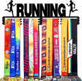 Goutoports Medal Hanger Display Rack - Personalized Award Ribbon Organizer for Sports Race Runner Gymnastics Plaques Hanger for Wall Mount Hold Up 60 Medal for Athlete - Never Give Up