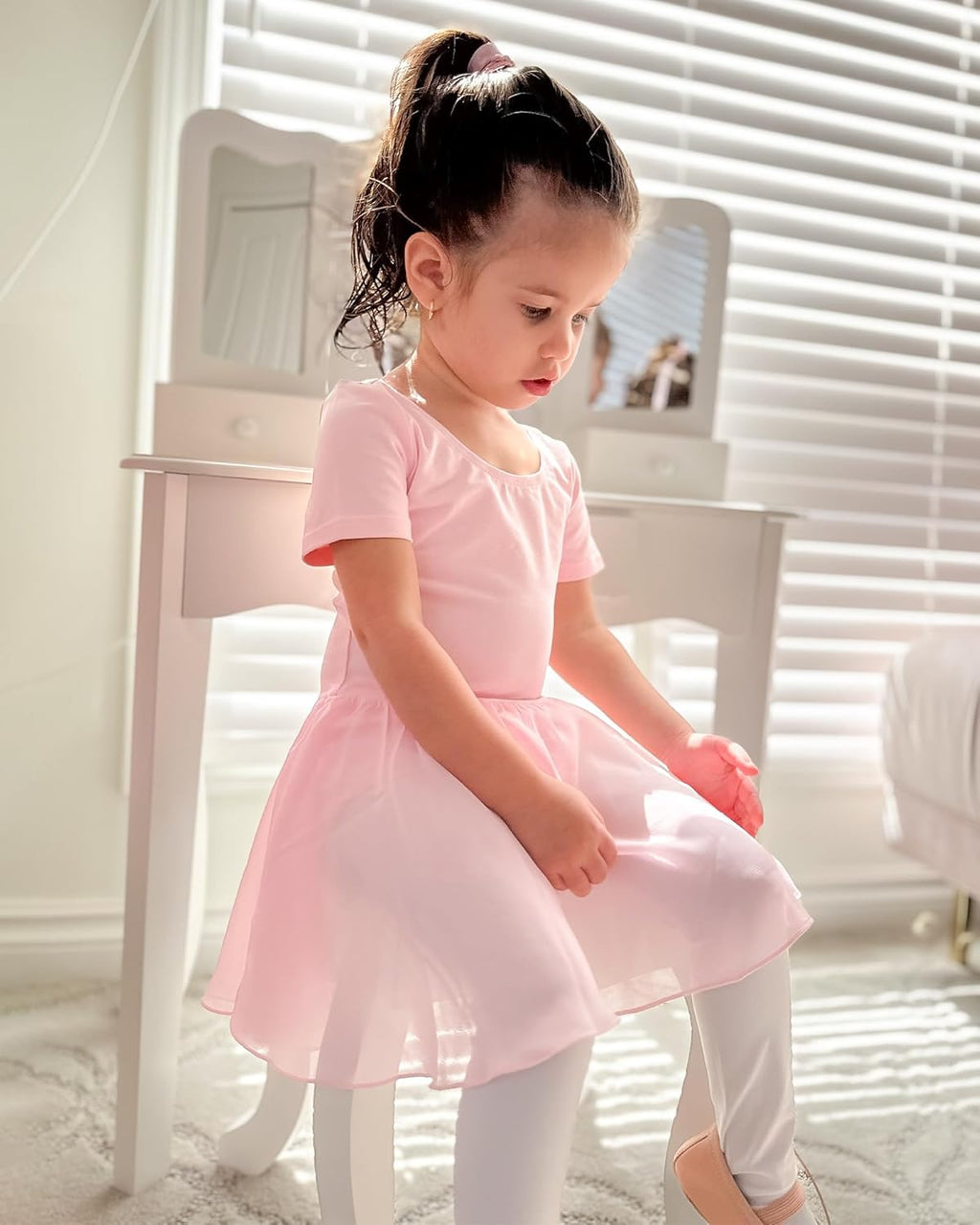 Stelle Ballet Leotards for Girls - Criss-Cross Bow Back Dance Outfit with Skirt | Toddler to Big Kid Sizes