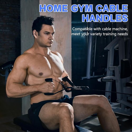 Exercise Handles - Ergonomic Non-Slip D Handle Attachments for Cable Machines & Resistance Bands