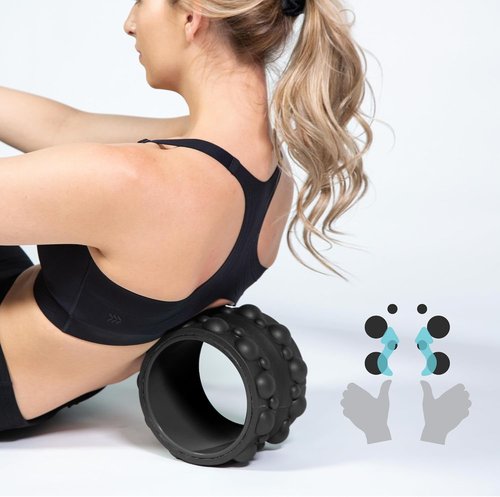Chirp Wheel XR 3P Massage Roller Set - Acupressure & Knot-Kneading Relief | 10”, 6”, 4” Foam Rollers for Back & Neck Pain, 500lbs Capacity, Black