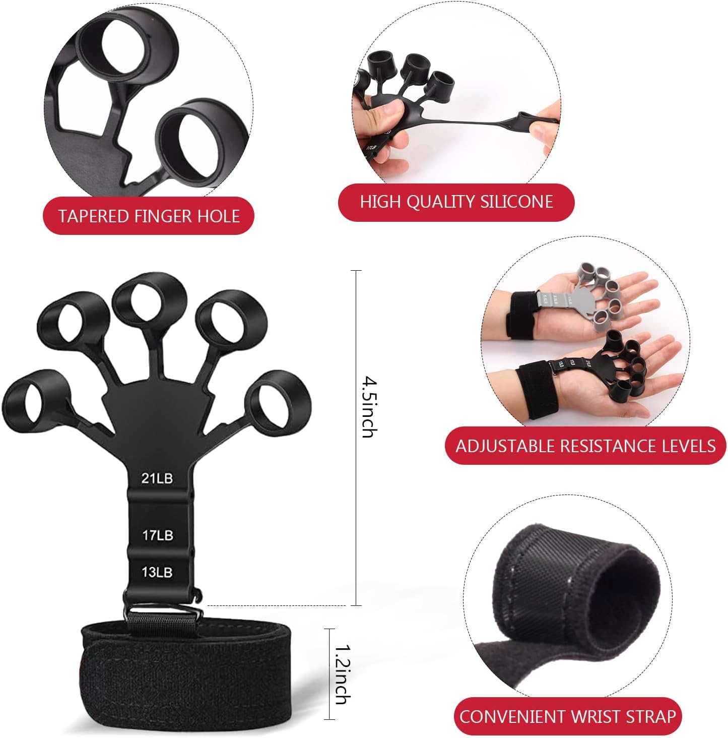 Skiennix 13 PCS Grip Strength Trainer Kit - Hand Gripper & Forearm Strengthener for Muscle Building & Recovery