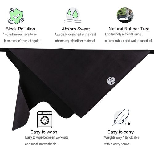 Echome Pilates Reformer Mat, Non Slip Mat Towel, Portable with a Mesh Bag (Anthracite)