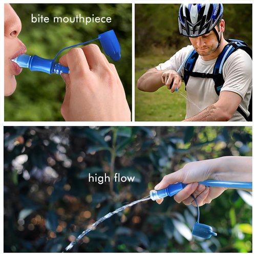 Hydration Bladder, 3L Water Bladder for Hiking Backpack Leak Proof Water Reservoir Storage, 3 Liter BPA-Free Water Pouch Hydration Pack Replacement for Biking Climbing Cycling Running, Blue