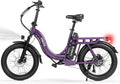 1200W Peak Folding Electric Bike - 28MPH Speed, 55-Mile Range, 20"x3" Fat Tires, 7-Speed - Step-Thru Design