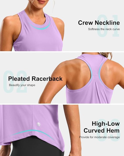 G Gradual Women's Racerback Workout Tank Top - Loose Fit Sleeveless Athletic Yoga Shirt