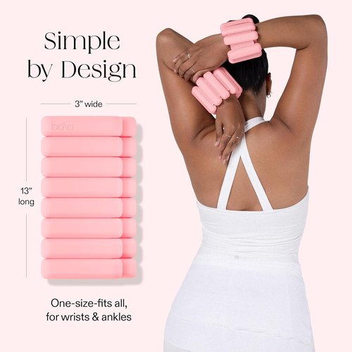 Bala Bangles Adjustable Wrist & Ankle Weights - Soft Silicone Bands for Pilates, Yoga & Home Workouts
