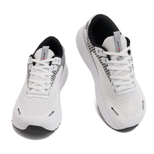 JACKSHIBO Wide Toe Box Shoes Women Arch Support Wide Sneakers for Running Walking Athletic Tennis Orthopedic Plantar Fasciitis Workout with Thick Cushion Zero Drop Sole Width Shoes White