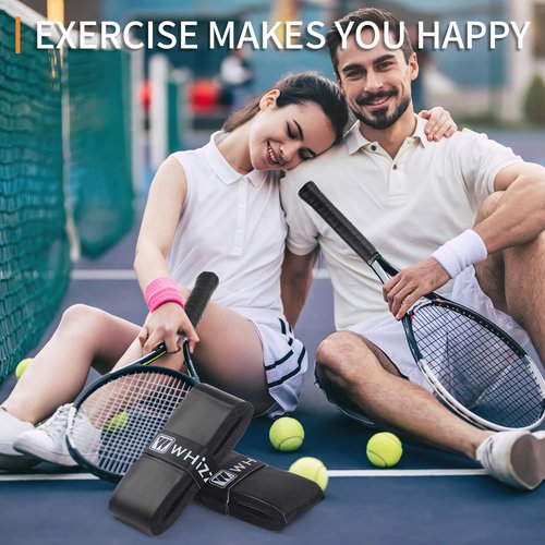 COIDEA Tennis Racket Grip Tape, 6 Pack Precut Anti Slip Tennis Grip Tape, Super Absorbent Dry Feel Tennis Grips Overgrip for Tennis, Pickleball, Black