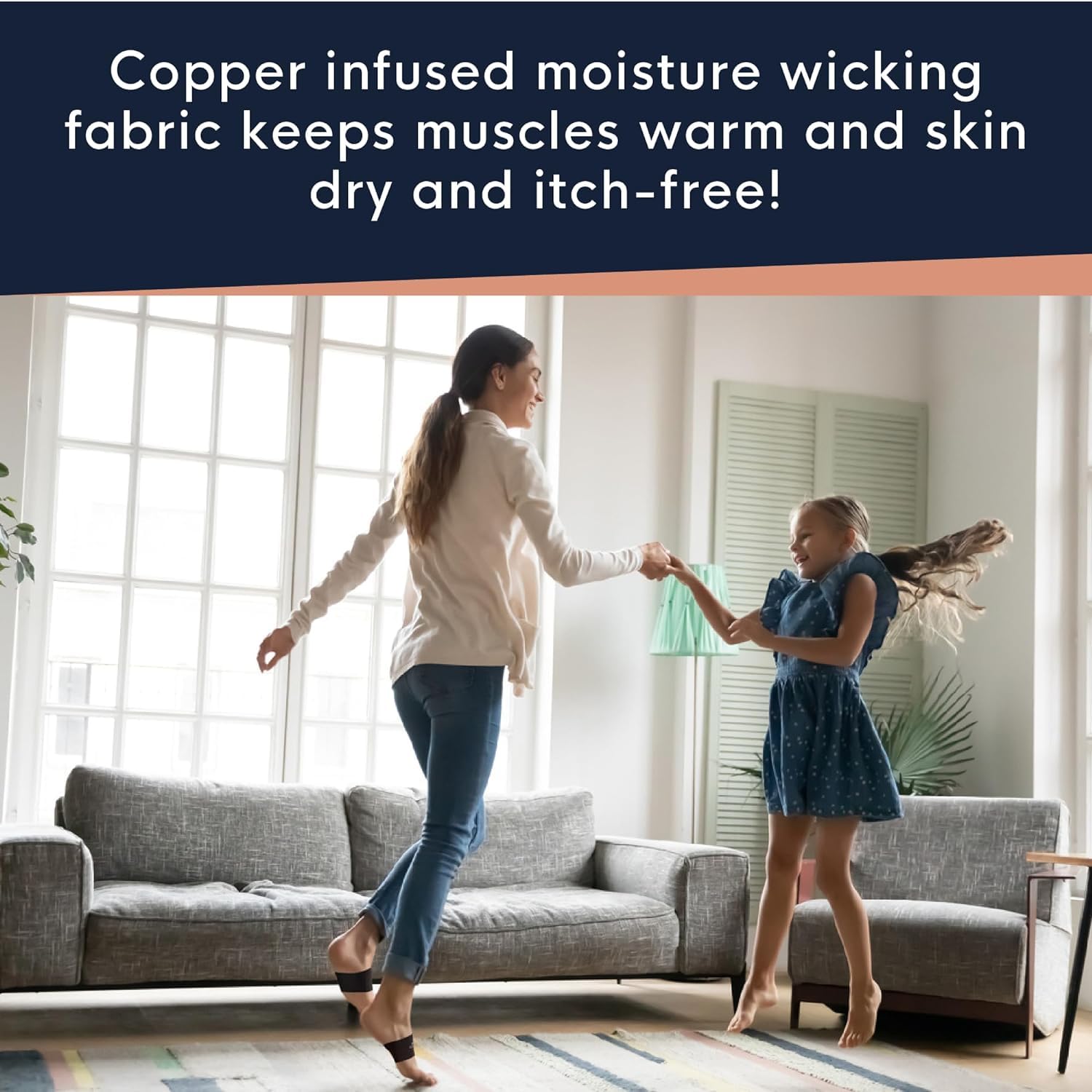 Copper Compression Arch Support Sleeves. Targeted Compression for Plantar Fasciitis Symptoms, Pain, Flat Feet & High Arches. Breathable Support for Men & Women - Nude