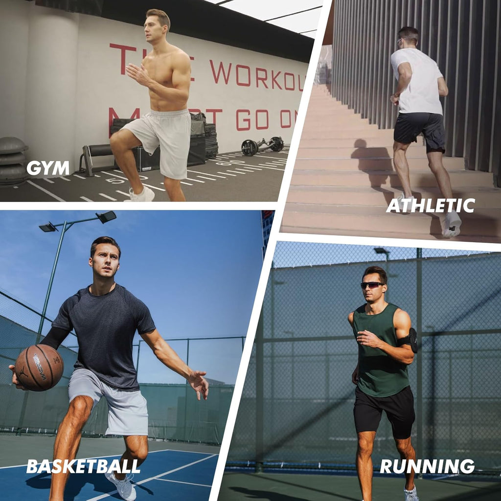 Skiennix Men's Athletic Shorts - Quick Dry Gym & Basketball Shorts with Pockets | 7 Pack in Black