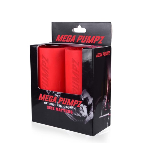 Mega Pumpz - Thick Dumbbell Grips (Set of 2) - Barbell Fat Grip Weight Lifting Gym Workout Equipment - Non Slip Rubber Lifting Grips for Bigger Biceps - Ergonomic Training Bodybuilding Thick Bar Grip Set