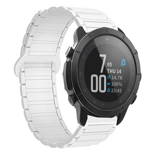 Lamshaw Compatible with Wahoo ELEMNT Rival Band, Quick Release Silicone Sport Strap Replacement Watchband Compatible for Compatible with Wahoo ELEMNT Rival Smartwatch (White)
