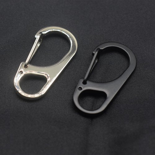 Floyutin 1.8 inch Small Carabiner Clip with Fixed Eyelet Ended Snap Hooks Quick Paracord Clips 18 Packs Black