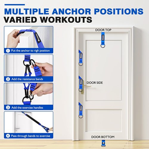 Ayombo Home Gym Workout Equipment, Heavy Resistance Bands with Handles, Door Anchor, Tricep Rope Pull Down Attachment for Triceps, Biceps, Arms,Chest,Back Exercise, Best Replacement for Cable Machines