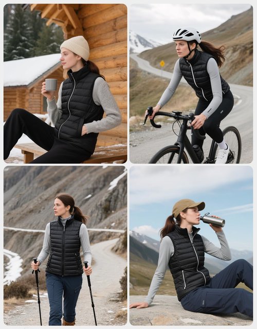 Soleilwear Heated Vest Women, 9 Heating Zones with 12000mAh Battery Pack, Rechargeable Heating Vest with 3 Temperature Settings for Indoor Outdoor Motorcycle Hunting Camping Cycling Work