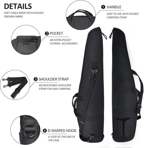 AUMTISC Soft Rifle Gun Case - 41/45/49 Inch Shotgun Carrying Bag with Adjustable Shoulder Sling