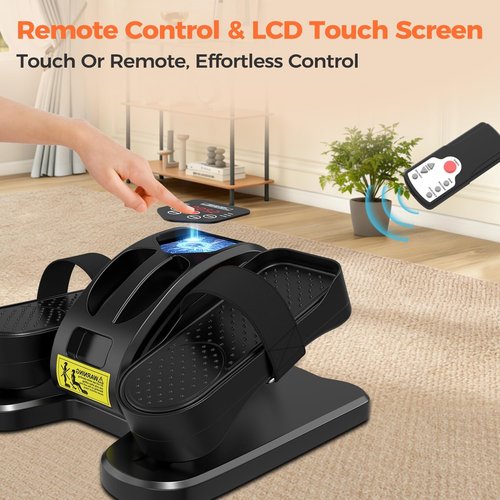 ESL Under Desk Elliptical - Compact Portable Leg Exerciser with Remote Control & LCD Display