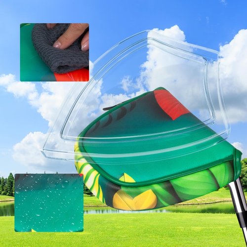 DYBEN - Magnetic Mallet Putter Cover - Cool and Funny Golf Putter Head Cover - Durable Leather Protection - Universal Fit for Mallet Putters - 5.11"L x 5.31" W