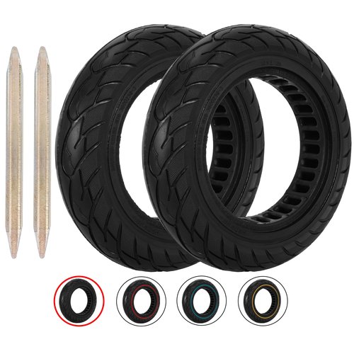 RUTU 10X2.125 Solid Tire,10 Inch Electric Scooter Tubeless Rubber Tires for Self Balancing Scooter Replacment Wheels,Black 2 Pack