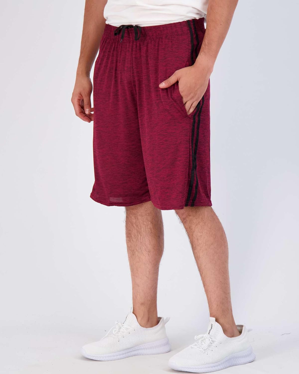 Real Essentials Men's Dry-Fit Shorts - 9" Athletic Gym & Casual Lounge Shorts with Pockets