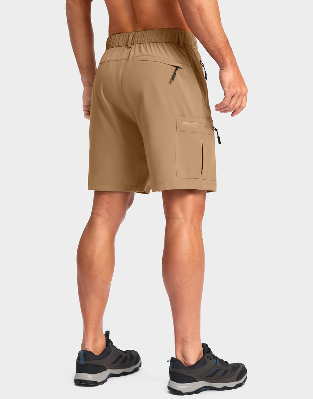 Pudolla Men's Hiking Cargo Shorts - Lightweight Outdoor Shorts with 5 Zipper Pockets | 9"/7"/11" Sizes