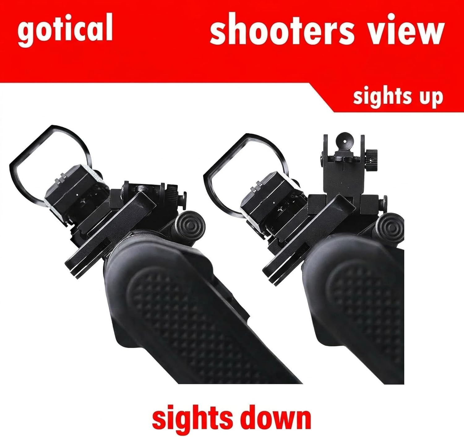 Skiennix 45 Degree Offset Flip Up Sight - Low Profile Design for Rapid Transition | Front & Rear Sights