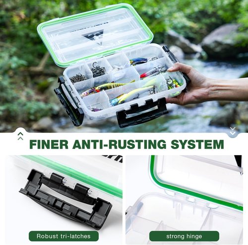 Ghosthorn Fishing Tackle Box - Waterproof Organizer with Removable Dividers | 2 Pack (3600 Size)