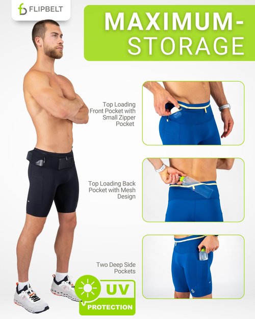 FlipBelt Men's Compression Shorts 3.0 - Black - M
