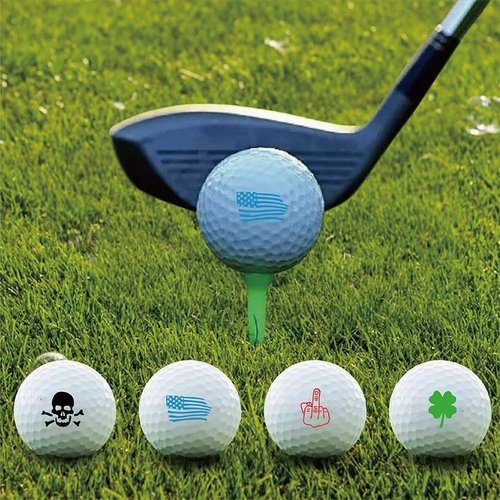 KYWLJPTDPN Personalized Golf Ball Stamp Custom Name Golf Ball Stamper with Ink Reusable Golf Ball Mark Your Own Golfer (4 Pieces)