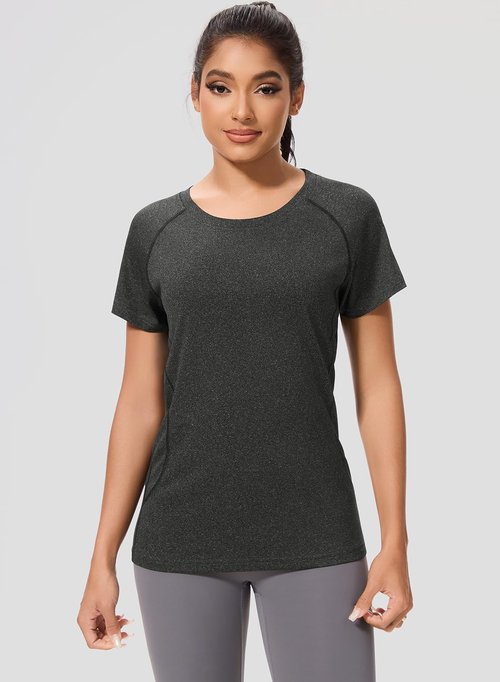 Cosy Pyro Women's Athletic Compression T-Shirts - Quick Dry Short Sleeve Workout Tops | 4-Pack