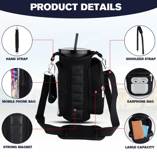 LAITEBEI Magnetic Gym Bag for Men and Women,Strong Magnetic Water Bottle Holder,Waterproof Gym Water Bottle Carrier Bag,Gym Gifts,Gym Accessories for Sports,Travel,Work